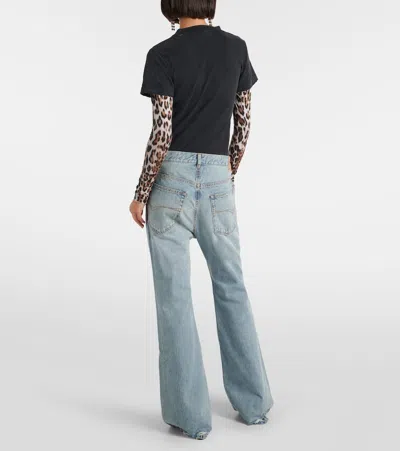 Balenciaga Mid-rise Flared Jeans In Blue