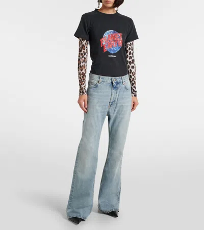 Balenciaga Mid-rise Flared Jeans In Blue
