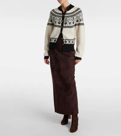 Khaite Marc Jacquard Cashmere-blend Cardigan In Multicoloured