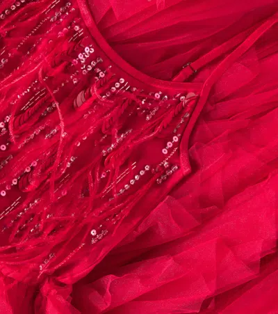 Shop Tutu Du Monde Ruby Dazzle Embellished Tulle Dress In Red