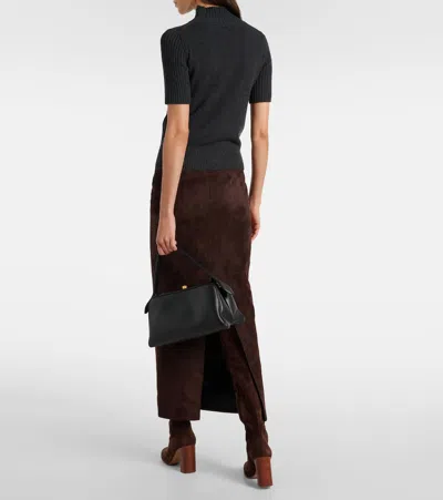 Khaite Cecil Short Sleeve Cashmere Sweater In Grey