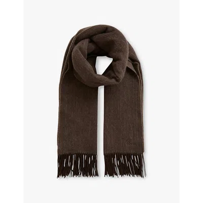 Reiss Chocolate Wool-cashmere Scarf In Chocolate