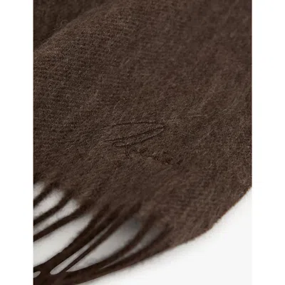 Reiss Chocolate Wool-cashmere Scarf In Chocolate