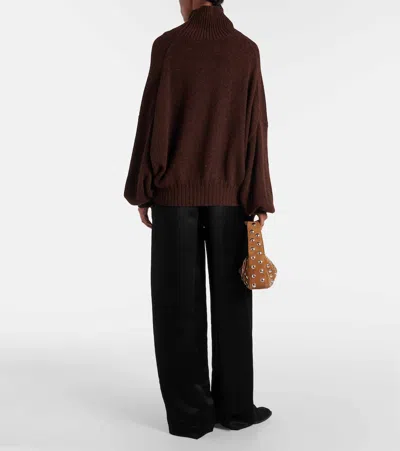 Khaite Morris Cashmere Blend Turtleneck Sweater In Brown