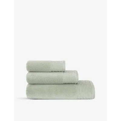 Olivier Desforges Pousse Alizee Ribbed Cotton Bath Sheet 100cm X 150cm In Pousse