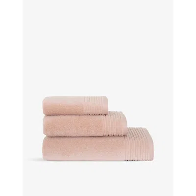Olivier Desforges Petale Alizee Ribbed Cotton Bath Sheet 100cm X 150cm In Petale