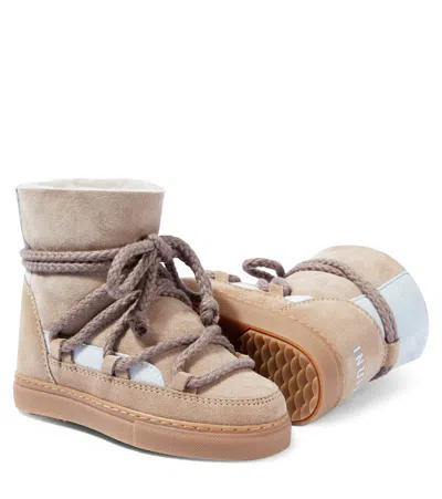 Inuikii Classic Leather-trimmed Ankle Boots In Grey