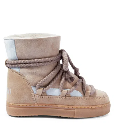 Inuikii Classic Leather-trimmed Ankle Boots In Grey