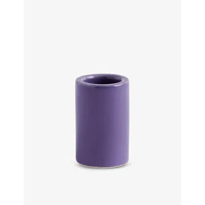Hay Purple Cylindrical Stoneware Toothbrush Holder In Purple
