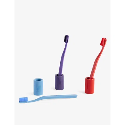 Hay Purple Cylindrical Stoneware Toothbrush Holder In Purple