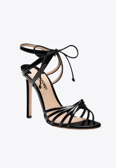 Tom Ford Angelica 105 Patent Leather Sandals In Black