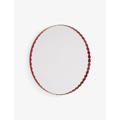 Hay Red Round Arcs Mirror In Red
