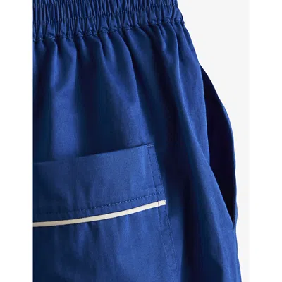 Hay Womens Vivid Blue Outline Contrast-trim Organic-cotton Pyjama Trousers In Vivid Blue