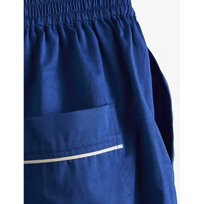 Hay Womens Vivid Blue Outline Contrast-trim Organic-cotton Pyjama Trousers In Vivid Blue