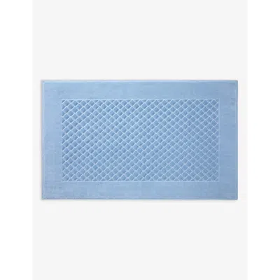 Yves Delorme Etoile Azur Textured-design Organic-cotton Bath Mat 55cm X 90cm In Azur