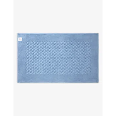 Yves Delorme Etoile Azur Textured-design Organic-cotton Bath Mat 55cm X 90cm In Azur