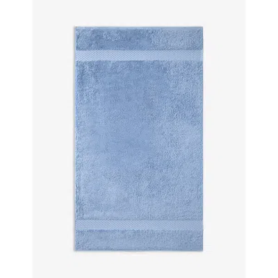 Yves Delorme Etoile Azur Super-king Organic Cotton-blend Bath Sheet 92cm X 160cm In Azur