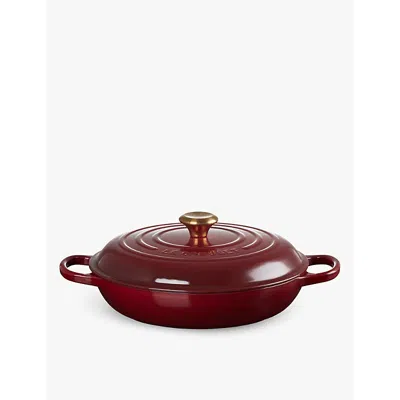 Le Creuset Garnet Signature Shallow Cast-iron Casserole Dish 26cm In Garnet