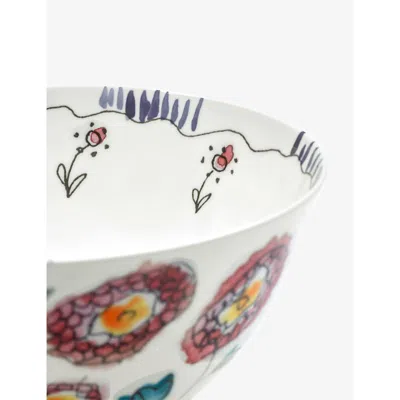 Marni Serax X  Anemone Milk Floral-motif Bone-china Serving Bowl 25cm