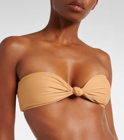 Same Gathered Bandeau Bikini Top In Beige