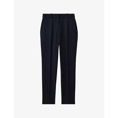 Reiss Gabi Slim Leg Trousers In Navy