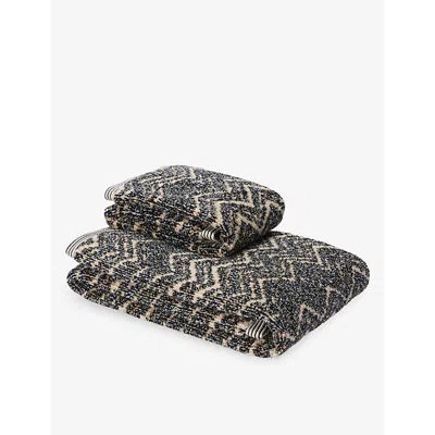 Shop Missoni Brown Multi Azul Zigzag Cotton Towels Set Of Two