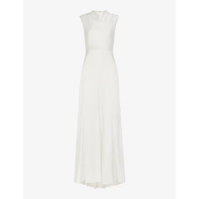 Whistles Womens Cream Melody Cowl-neck Woven Maxi Wedding Dress In Cream