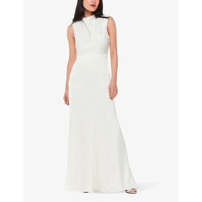 Whistles Womens Cream Melody Cowl-neck Woven Maxi Wedding Dress In Cream