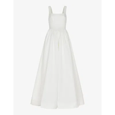 Whistles Womens Cream Lettie Square-neck Woven Maxi Wedding Dress In Cream