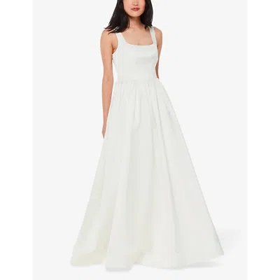 Whistles Womens Cream Lettie Square-neck Woven Maxi Wedding Dress In Cream
