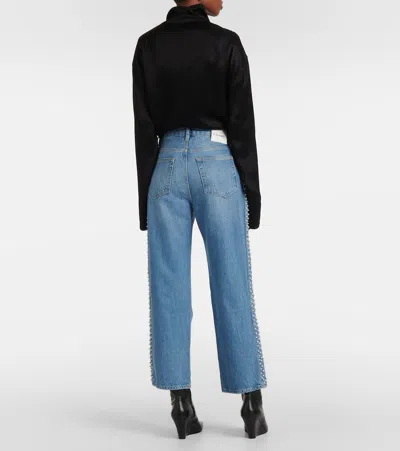 Frame The Pixie Loose High Rise Wide Leg Jeans In Rundown In Blue