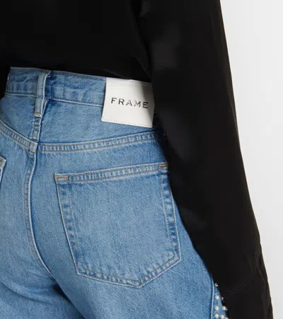 Frame The Pixie Loose High Rise Wide Leg Jeans In Rundown In Blue