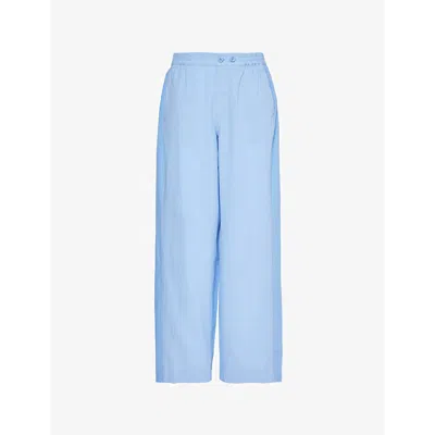 Hay Womens Sky Blue Duo Relaxed-fit Mid-rise Pyjama Trousers In Sky Blue