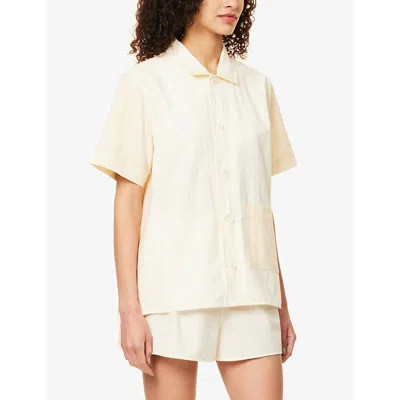 Hay Womens Ivory Outline Relaxed-fit Short-sleeve Cotton Pyjama Shirt In Ivory