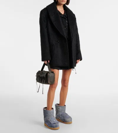 Shop Acne Studios Batter Shearling-lined Boots In Blue