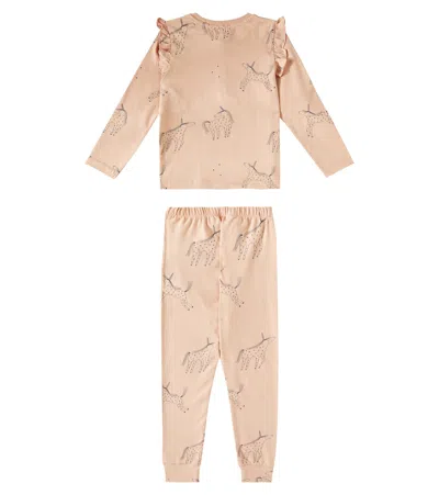 Liewood Wilhelm Printed Ruffled Cotton Jersey Pajamas In Pink