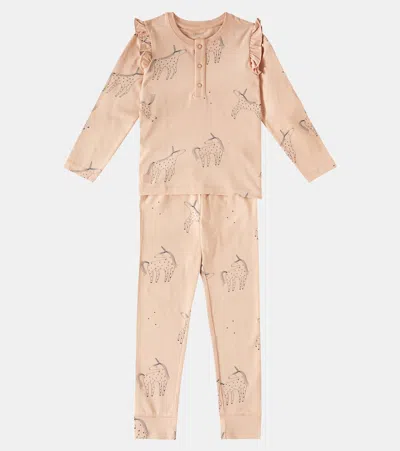 Liewood Wilhelm Printed Ruffled Cotton Jersey Pajamas In Pink