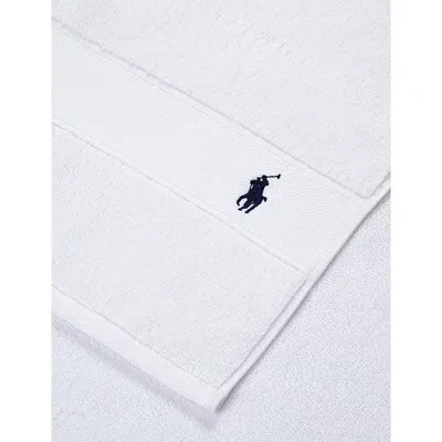 Polo Ralph Lauren White Polo Player-embroidered Cotton Bath Sheet 160cm X 90cm In White