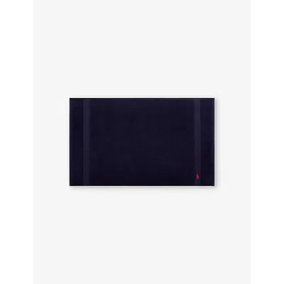 Polo Ralph Lauren Newport Navy Polo Player-embroidered Cotton Bath Mat 55cm X 90cm In Newport Navy