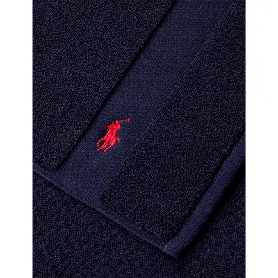 Polo Ralph Lauren Newport Navy Polo Player-embroidered Cotton Bath Mat 55cm X 90cm In Newport Navy