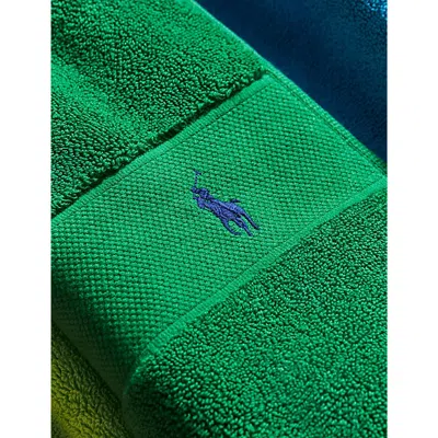 Polo Ralph Lauren Billiard Logo-embroidered Cotton Bath Sheet 90cm X 160cm In Billiard