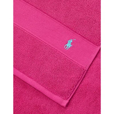 Polo Ralph Lauren Sky Pink Polo Player-embroidered Cotton Bath Sheet 160cm X 90cm In Sky Pink
