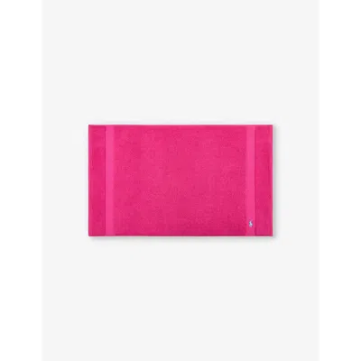 Polo Ralph Lauren Sky Pink Polo Player-embroidered Cotton Bath Mat 55cm X 90cm In Sky Pink