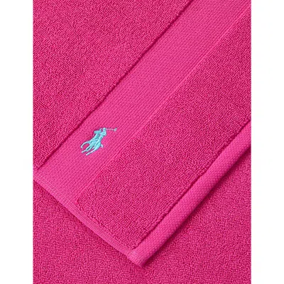 Polo Ralph Lauren Sky Pink Polo Player-embroidered Cotton Bath Mat 55cm X 90cm In Sky Pink