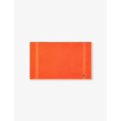 Polo Ralph Lauren Sailing Orange Polo Player-embroidered Cotton Bath Mat 55cm X 90cm In Sailing Orange