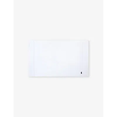 Polo Ralph Lauren White Polo Player-embroidered Cotton Bath Mat 55cm X 90cm In White