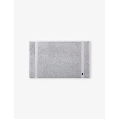 Polo Ralph Lauren Andover Heather Andover Logo-embroidered Cotton Bath Mat 55cm X 90cm In Andover Heather