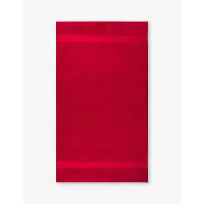 Polo Ralph Lauren D 2000 Polo Player-embroidered Cotton Bath Sheet 160cm X 90cm In Red 2000
