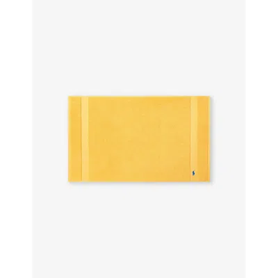 Polo Ralph Lauren Yellow Polo Player-embroidered Cotton Bath Mat 55cm X 90cm In Yellow
