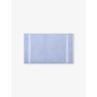 Polo Ralph Lauren Office Blue Polo Player-embroidered Cotton Bath Mat 55cm X 90cm In Office Blue